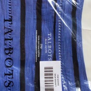 Talbots Blue and Black Striped Plus Size Top